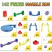 Marble Run Sets for Kids 142 Complete Pieces Marble Tracks Marble Maze Game STEM Building Toy Gift for 4 5 6 + Year Old Boys Girls105 Pieces + 32 DIY Marbles Pieces + 5 Glass Marbles B07FVM1T7M